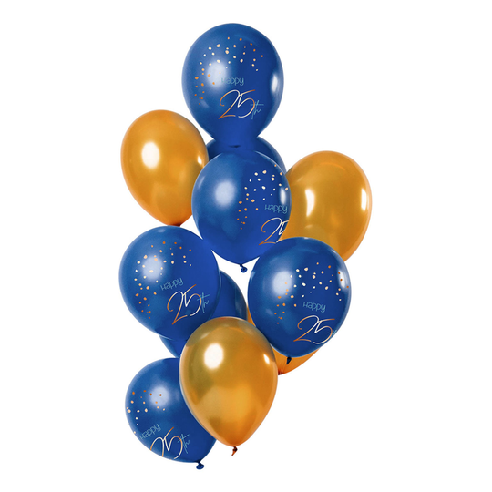 Latexballonger Happy 25th True Blue - 12-pack