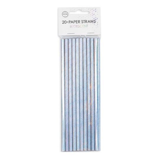 Papperssugrör Regnbågsskimrande - 20-pack
