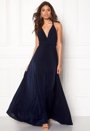 Goddiva Multi Tie Maxi Dress Navy L (UK14)