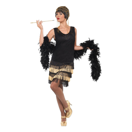 20-tals Flapper Fringe Maskeraddräkt - Small