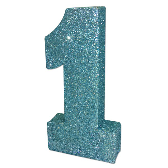 Bordsdekoration - 1:a - Blått glitter