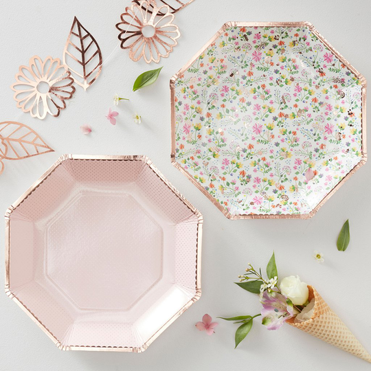 Papptallrikar - Ditsy floral