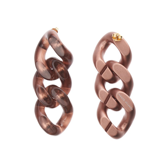 Örhänge flat chain laguna brown