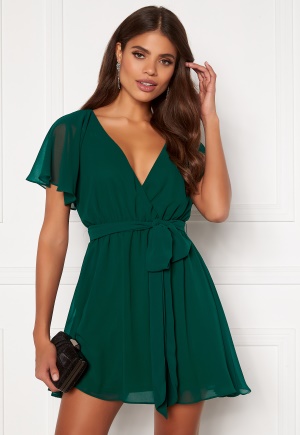 Goddiva Flutter Skater Dress Green XXL (UK18)