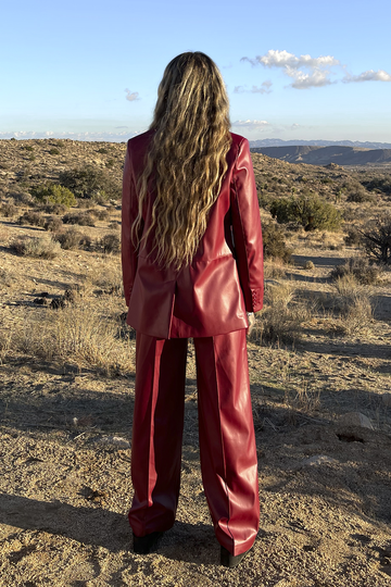 Cleo Kinnaman x NA-KD PU-byxor - Red