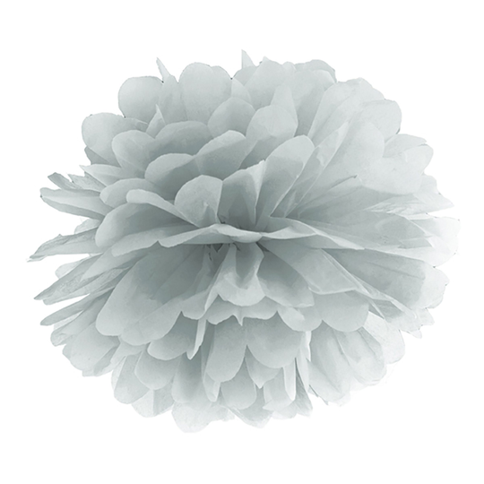 Pom Pom Silver Hängande Dekoration - 25 cm
