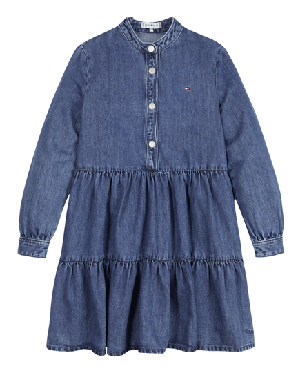 Jeansklänning rigid hemp denim