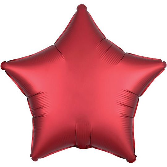 Folieballong - Stjärna 48cm - Matt röd