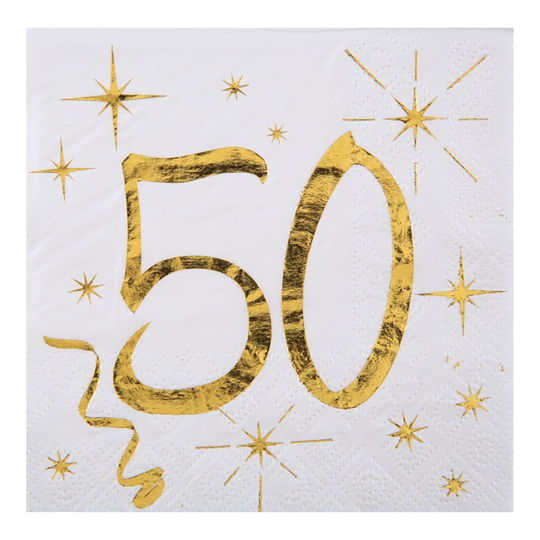 Kaffeservetter 50 Guld - 20-pack