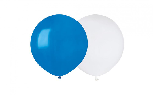 Runda ballonger - 48 cm - Blå/Vit