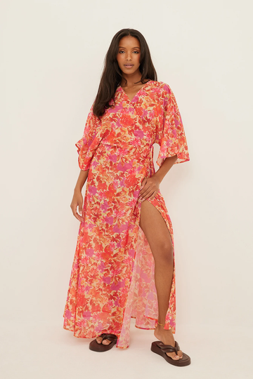 NA-KD Boho Kaftanklänning - Flower