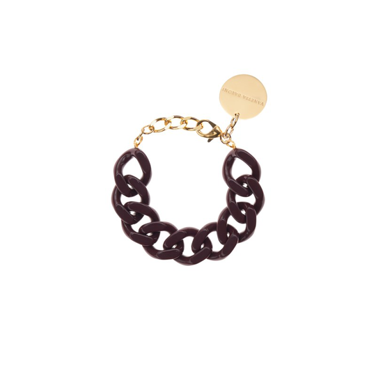 Armband flat chain aubergine