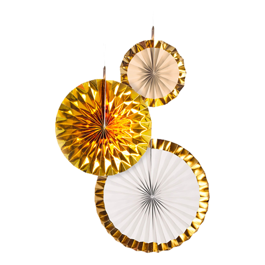 Pappersfjädrar Guld - 3-pack