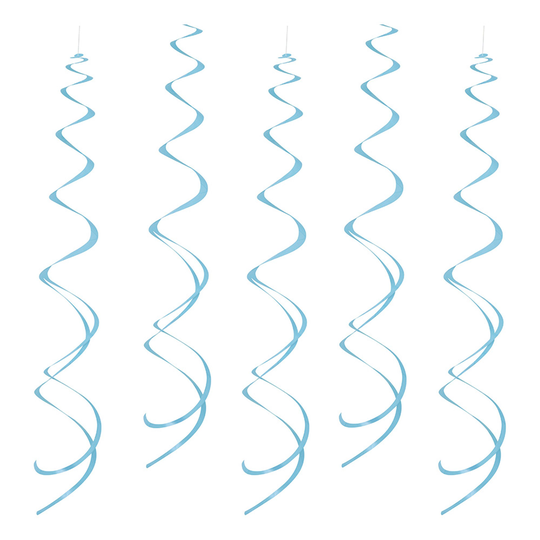 Swirls Ljusblå Hängande Dekoration - 8-pack