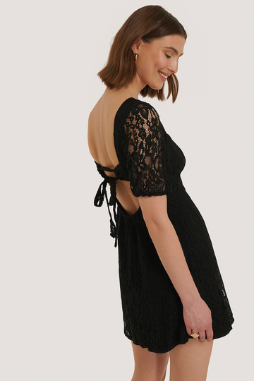 NA-KD Boho Klänning Med Öppen Rygg - Black
