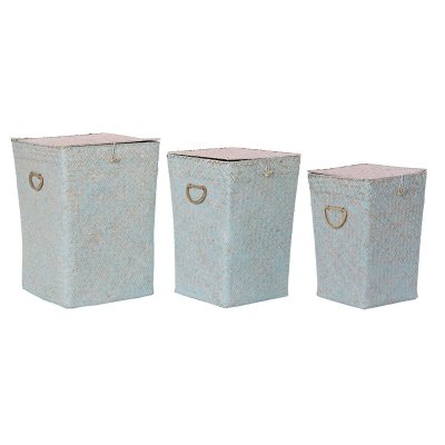 Korgset DKD Home Decor Polyester Fibrer Boho (37 x 37 x 50 cm) (3 Delar)