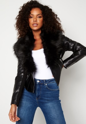 Chiara Forthi Gavina PU Biker Jacket Black 44
