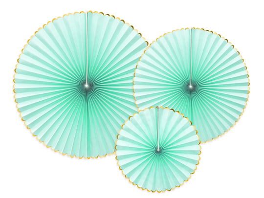 Pin Wheels - Mint/Guldkant - 3-pack
