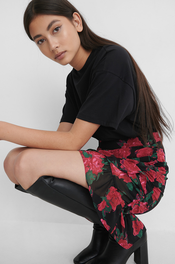 NA-KD Boho Transparent Minikjol - Flower