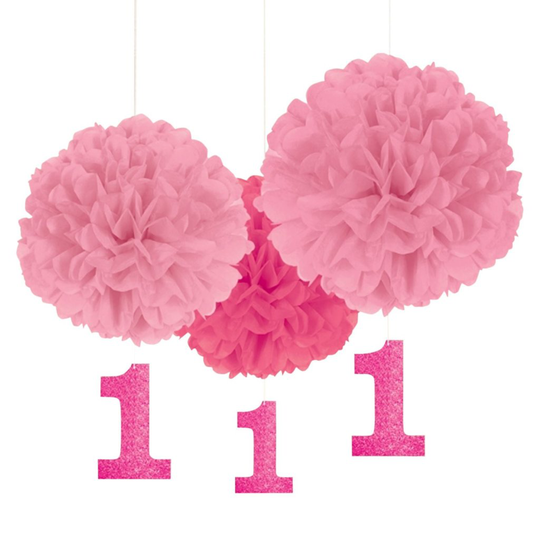 Pom Poms - Rosa - 1st Birthday