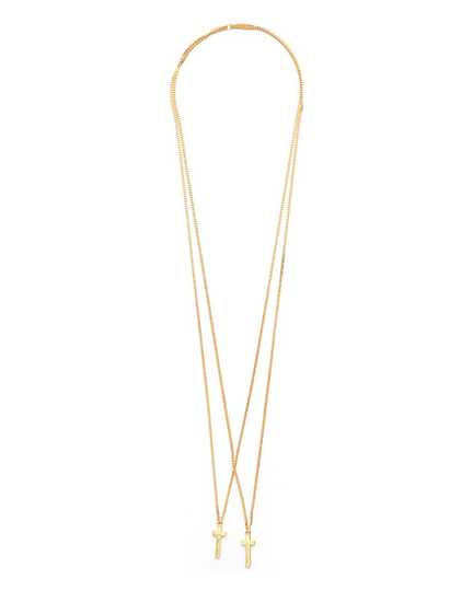 Double cross halsband guld