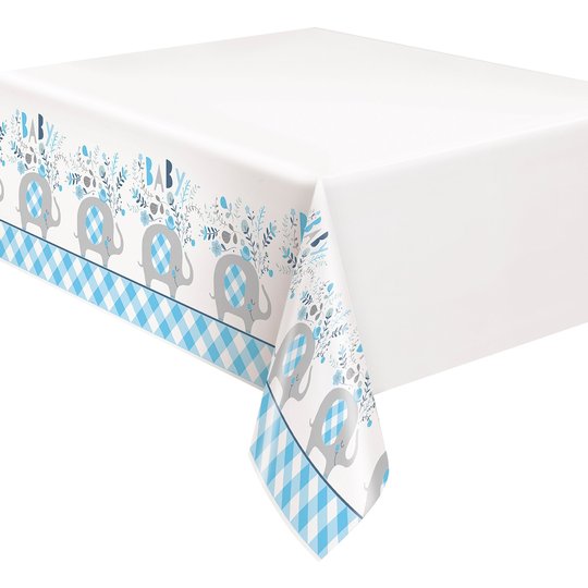 Plastduk Elefanter Baby Shower Blå