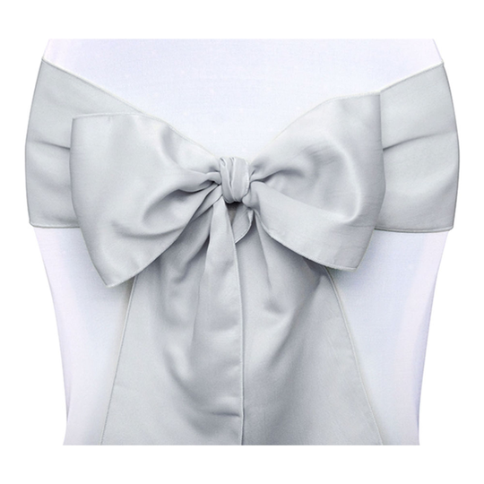 Stolsrosetter i Satin Silver - 10-pack