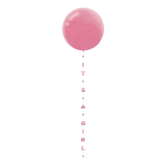 Ballongsvans Its A Girl Rosa - 1-pack