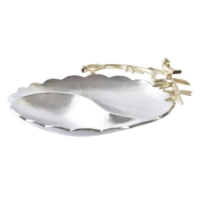 Bordsdekoration DKD Home Decor Silvrig Gyllene Aluminium Fåglar (43 x 39 x 11 cm)