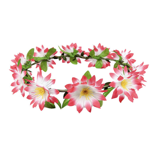 Hårband med Blommor Rosa - One size