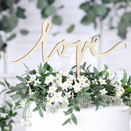 Cake topper - Trä - Love