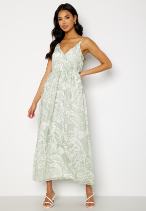VERO MODA Kaya Singlet Wrap Ankle Dress Desert Sage AOP:Lino S