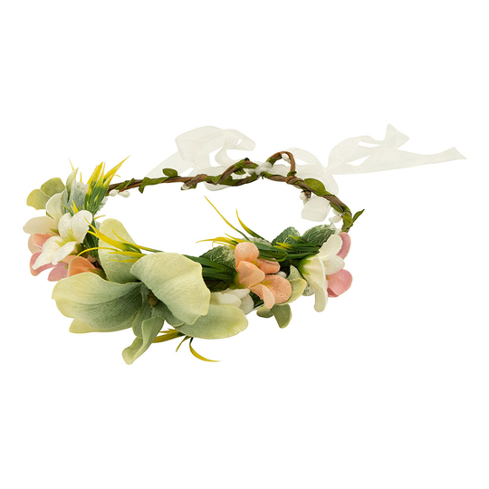 Blomsterkrans med Satinband