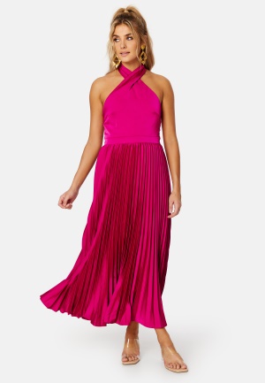Elle Zeitoune Jaylee Halterneck Midi Dress Mulberry S (UK10)