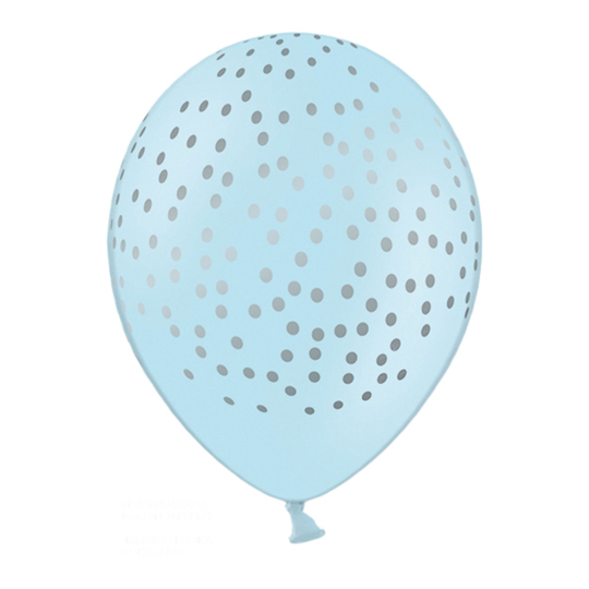 Ballonger Prickar Blå/Silver - 6-pack