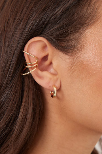 NA-KD Accessories Trådbundna cuff örhängen - Gold