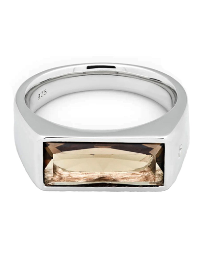 Ring peaky smoky quartz silver