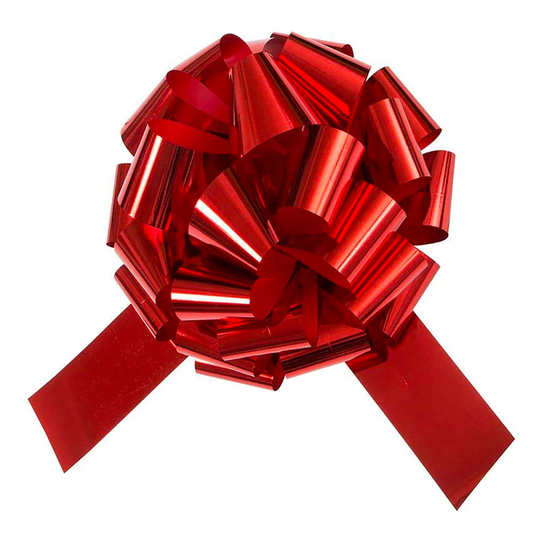 Gigantisk Presentrosett Röd Metallic