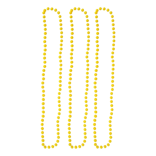 Pärlhalsband Självlysande - 3-pack Gula