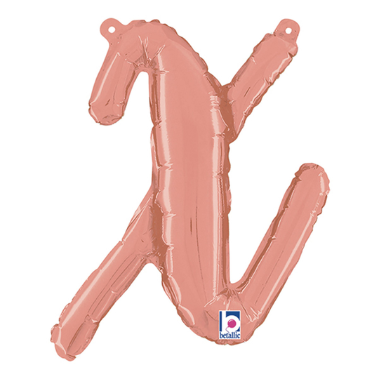 Bokstavsballong Script Roséguld - Bokstav X