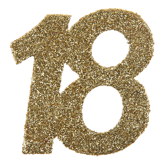 Glasdekoration 18 Guld/Glitter - 6-pack
