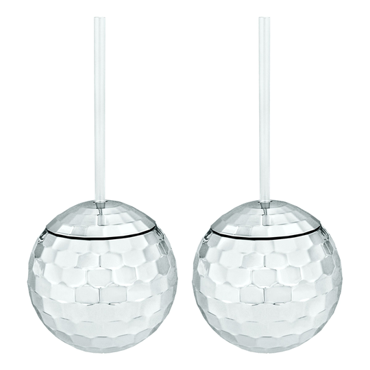 Discokulor Drinkglas med Sugrör - 2-pack