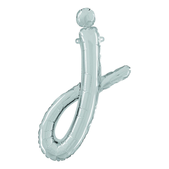Bokstavsballong Script Silver - Bokstav J