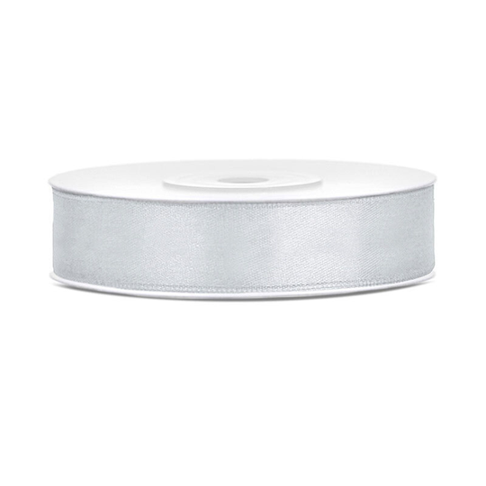 Satinband Silver - 12 mm x 25 m