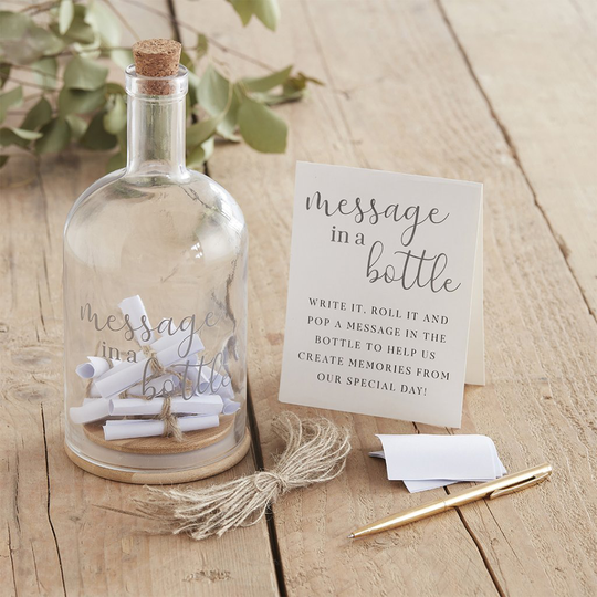 Alternativ gästbok - Glasflaska - Botanical Wedding