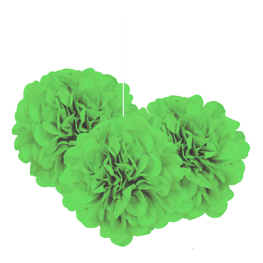 Pom Pom Mini Limegröna Hängande Dekoration - 3-pack