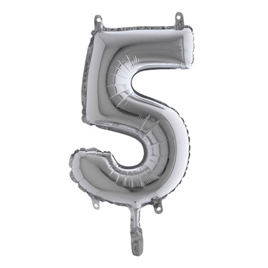 Sifferballong Mini Silver Metallic - Siffra 5