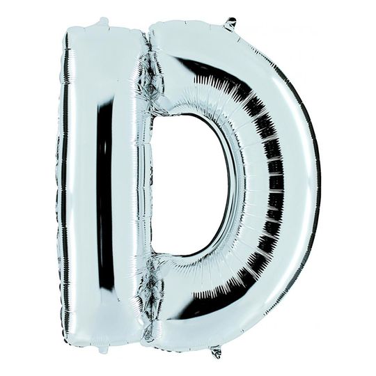Bokstavsballong Silver - Bokstav D