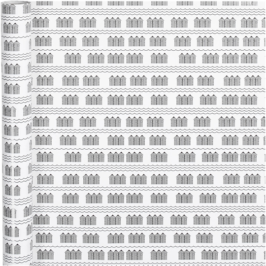 Presentpapper - Hus - Svart/Vitt