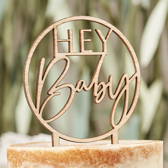 Cake Topper - Trä - Botanical Baby
